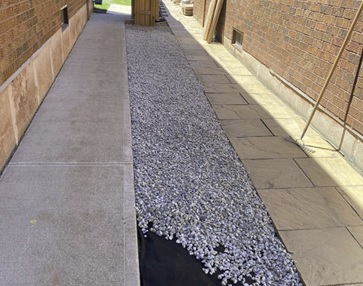 French drain installation for a Mississauga yard drainage problem